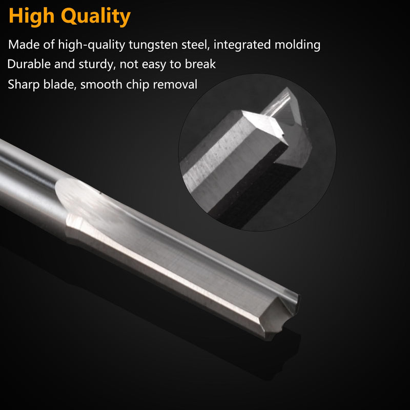 CNC Straight Router Bit 1/8 Inch Shank 1/16 Cutting Dia Router Bit Straight Flute Carbide End Mill Cutter 2-Flute Carbide CNC bit for Woodworking 10 Pack