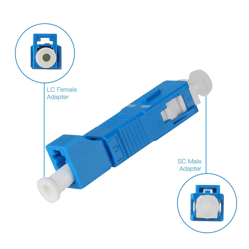 2 Pcs SC to LC Adapter - Single Mode 9/125um SC/UPC Male to LC/UPC Female Hybrid Optical Fiber Adapter Connector - Tool for Visual Fault Locator, Power Meter, Digital Communication 2