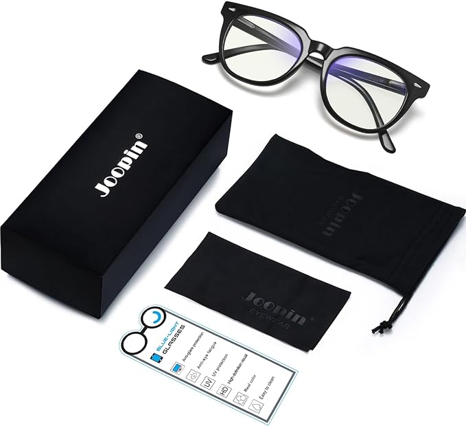[Joopin] Blue Light Cut Glasses, PC PC Ultralight TR90 UV Protection, Wellington Glasses, Transparent Lens, Men's, Women's - NewNest Australia
