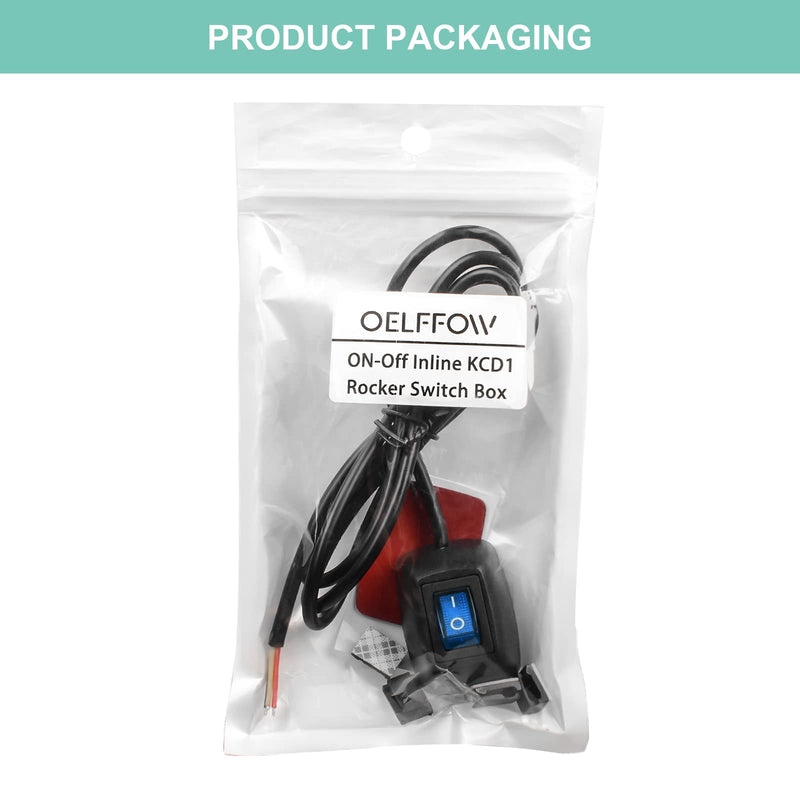 1Pack Blue LED Inline Cord Switch KCD1 6A-250V 16A-125V Toggle Switch SPST 2-Position On-Off Unilateral Wiring Switch with 4 Wire Clamps