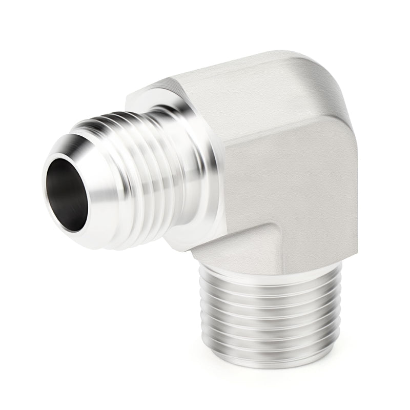 TAISHER 2PCS Forging of 304 Stainless Steel 90 Degree Elbow JIC Flare Tube Fittings, 1/2" JIC Male x 1/2" NPT Male, Half Union 1/2" JIC x 1/2" NPT(90 Degree Elbow) 2