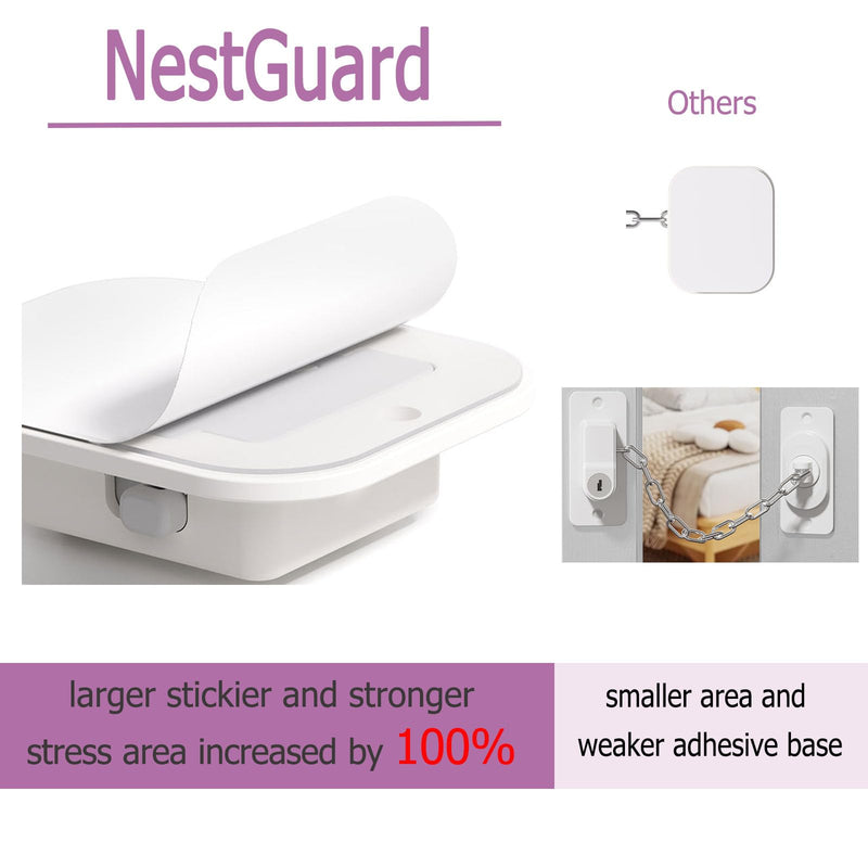 Child Proof Door Lock with Adjustable Strap, Cat Door Latch 3M Adhesive Safety Locks for Baby, Dementia & Pets, No Tools Needed 2 Pack