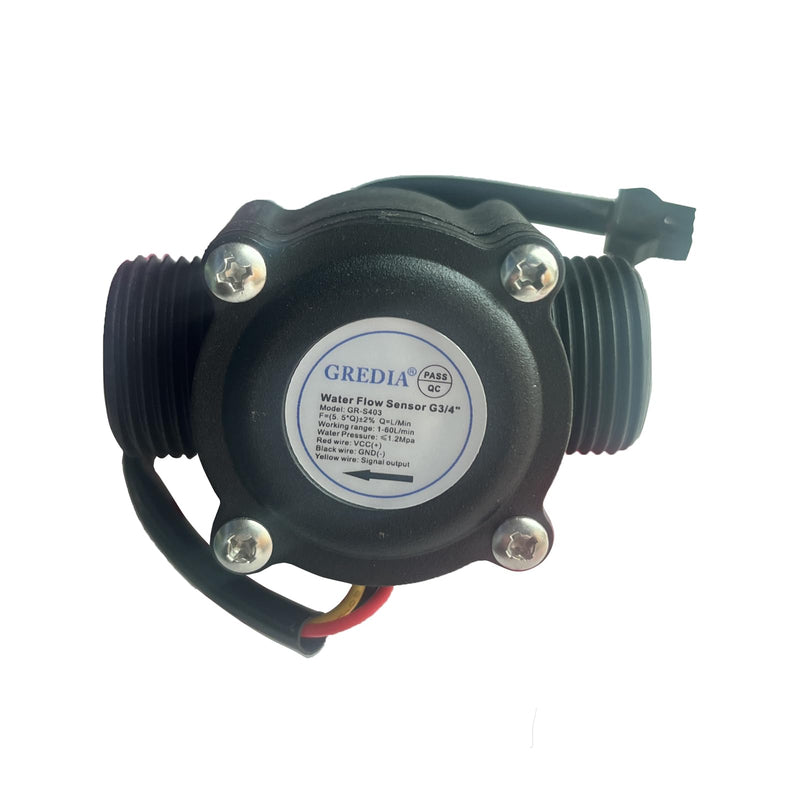 3/4" Water Flow Sensor Food-Grade Switch Hall Effect Flowmeter Fluid Meter Counter 1-60L/min (Pack of 2） G3/4" male thread 2