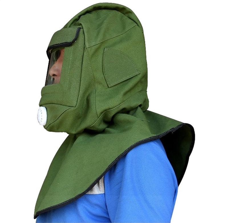Sand Blasting Hood Cap, Canvas Shawl Sandblaster Protective Gear Mask Anti-dust Hood for Spraying Sanding Cutting, DIY Painting Woodworking Protection