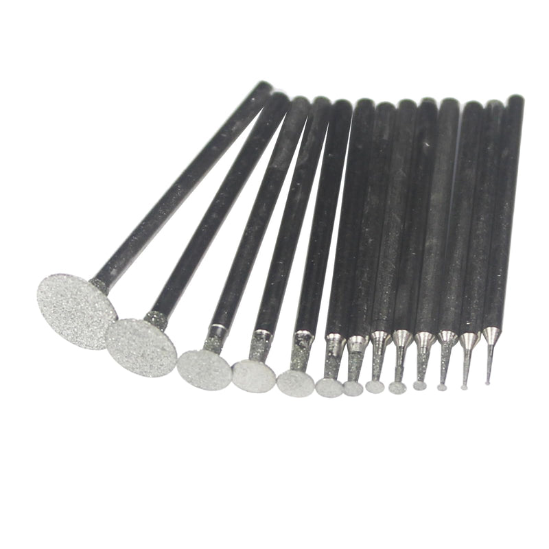 𝐋𝐮𝐨 𝐤𝐞 13 Pcs T Shape Diamond Burr - 3/32'' Shank Stone Carving Bits Diamond Burs for Rotary Tools includes Dremel 13Pc T Shape Diamond Durr