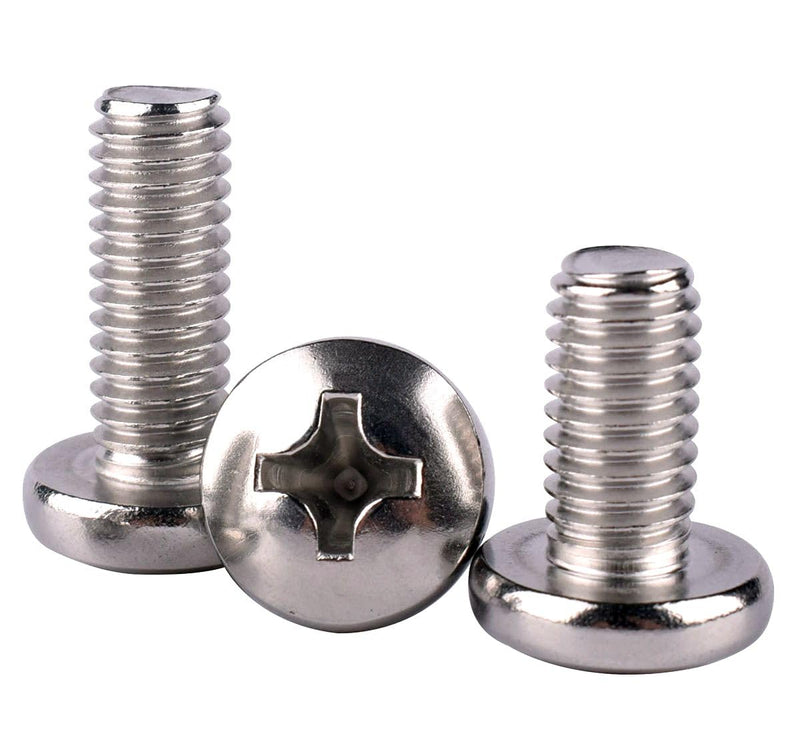 50Pcs #8-32 x 1/4" Pan Head Machine Screw Phillips Bolt, 304 Stainless Steel 18-8, Full Thread #8-32 x 1/4" (50 Pcs)