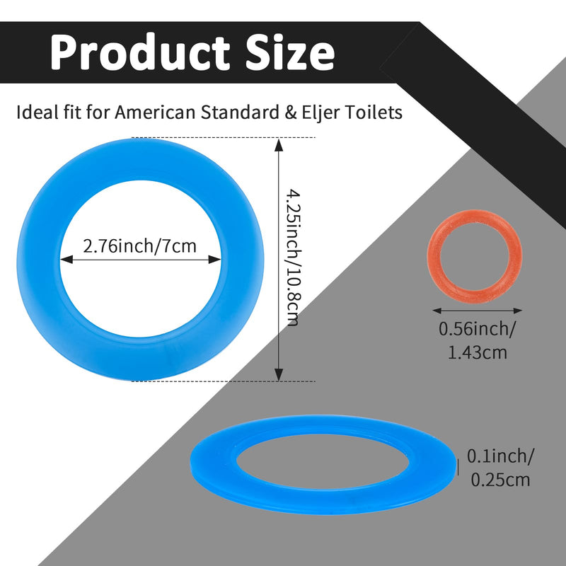 Flush Valve Seal for American Standard & Eljer Toilets, Upgraded Silicone Material 7301111-0070A American Standard Toilet Parts Replacement with O Rings for Champion 4 and Eljer Titan 4, 2Pcs