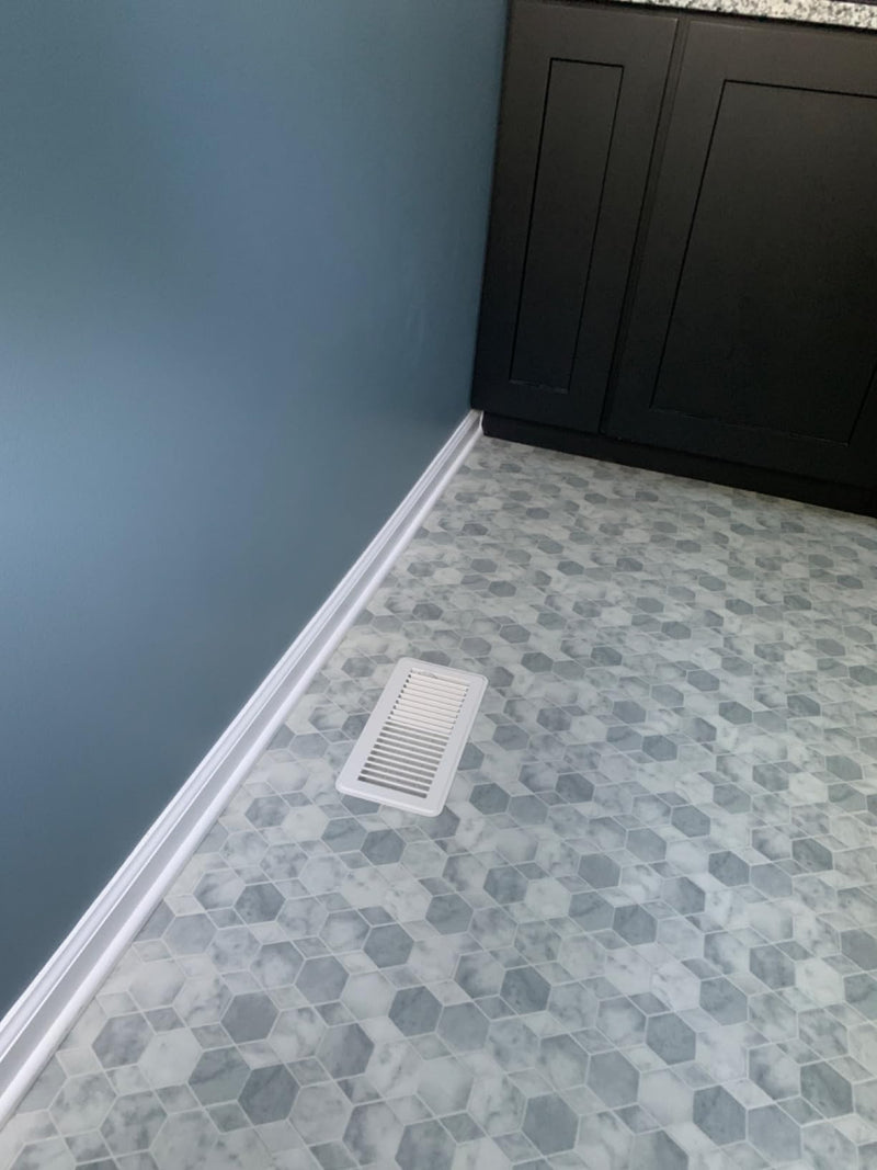 Rocky Mountain Goods Floor Register Vent for 4-Inch by 10-Inch Vent Openings (Item Dimensions 11.5 x 5.5") - Easy Adjust Air Supply Lever - Premium Finish - Heavy Duty to Allow Walk on use (White)