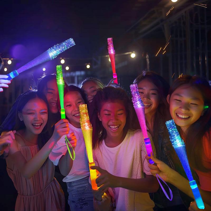 Glow Fiber Optic Wands Sticks LED Light up Wands Bulk,Glow in the dark Party Supplies Favor Flashing Sticks Included Batteries for Birthday Holiday Party Wedding Valentines Day Toys for Kids Him Hers 36PC Fiber Optic