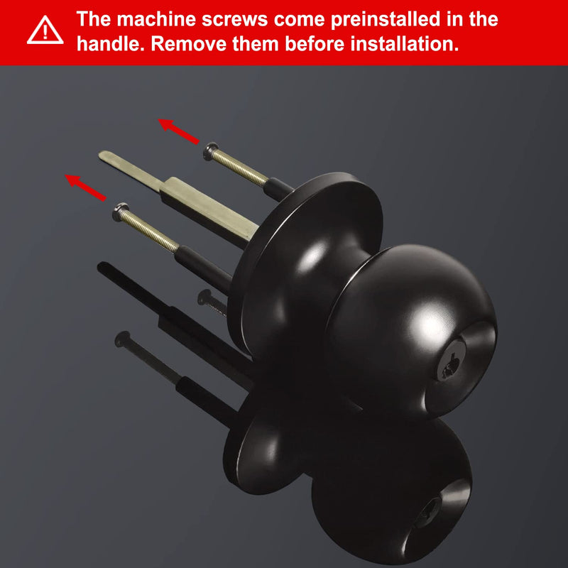 BESTTEN 2 Pack Keyed Same Exterior Door Knobs and Single Cylinder Deadbolts Combo Set, Keyed Alike Entry Door Knobs with Locks and Keys for Entrance and Front Door, Matte Black 2 PK Deadbolt Lockset