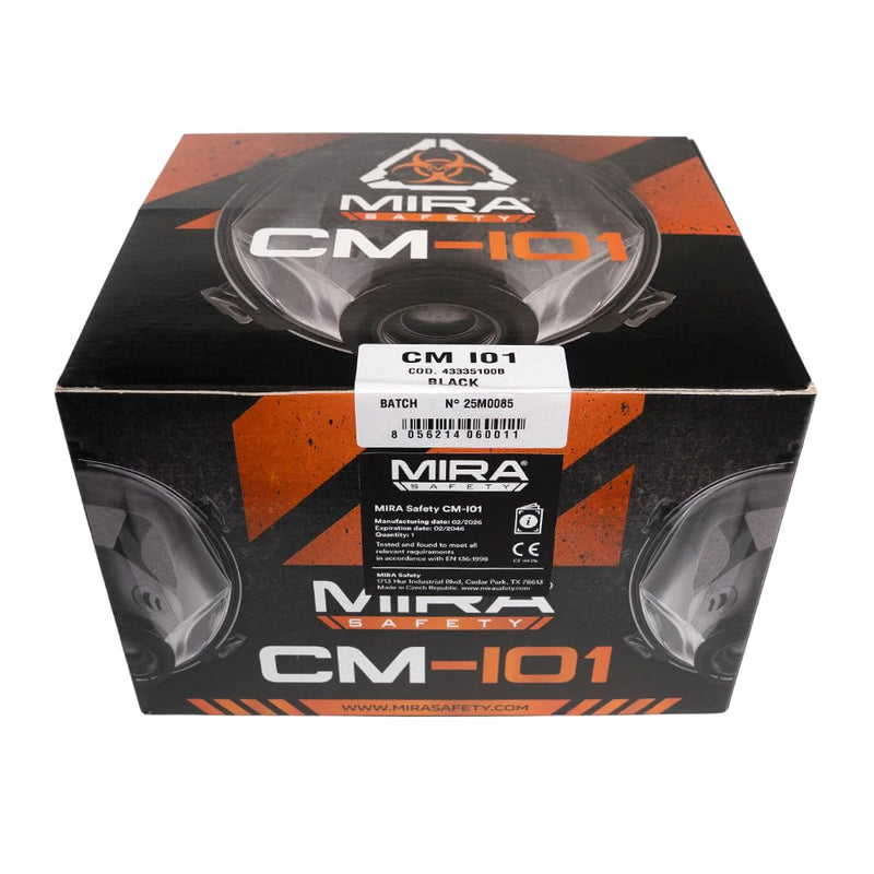 MIRA Safety CM-I01 Full-Face Industrial-Grade Gas Mask with 40mm NATO Filter Compatibility and Advanced Valve Design Cm-i01 Black