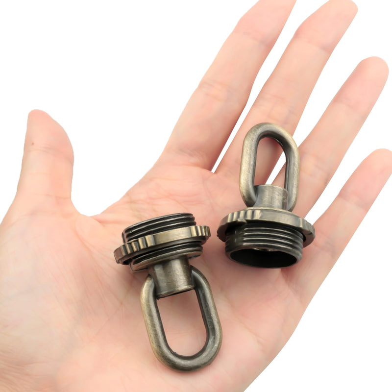 2PCS Crystal Lamp Inner and Outer Threaded Ring Fitting Bronze Zinc Alloy Threaded Ring Eye Nut Ring Nut Fixing Chandelier for Candelabra Lamp Traditional Chandelier Pendant Lamp