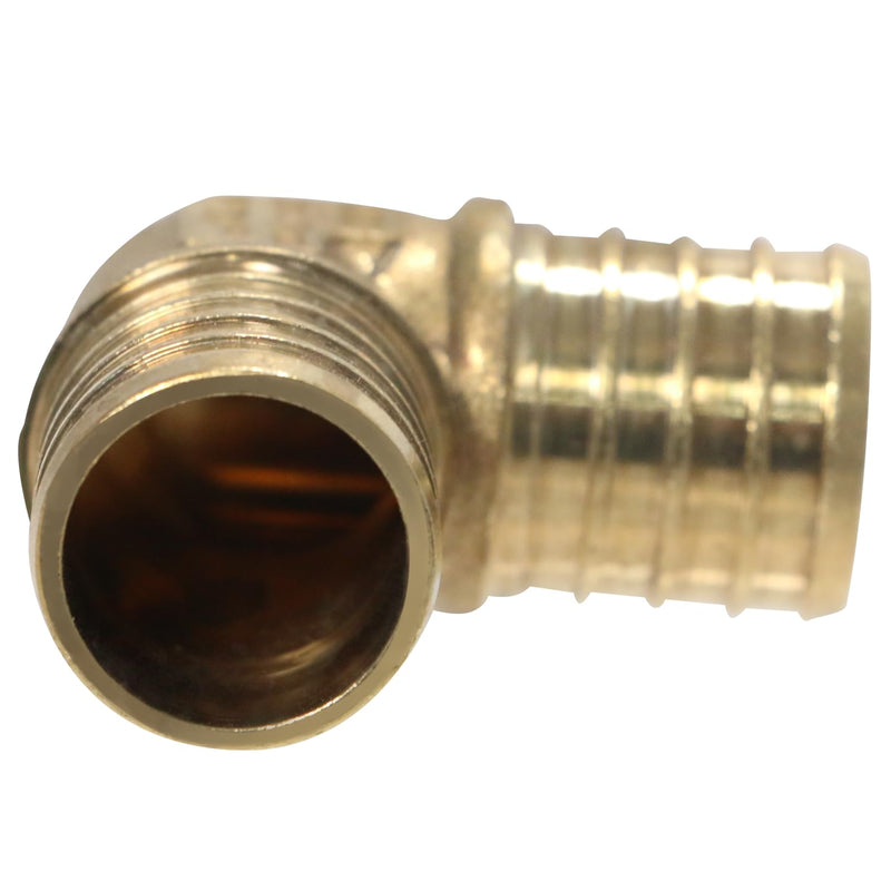 5 Pieces XFITTING 1" X 1" Pex Elbow - Brass Crimp Fitting Elbow, Full Port (Pack of 2) 1 Inch (Pack of 2)