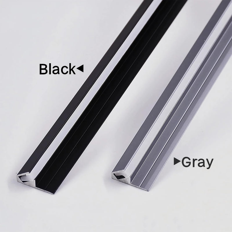5Pack Surface Mounted LED Linear Aluminum Profile, 45 Degree Led Bars Invisible Oblique Beam Lamp Bookcase Layer Shelf Led Channel Kitchen Closet Hidden Lighting(50cm, Gray) 50CM