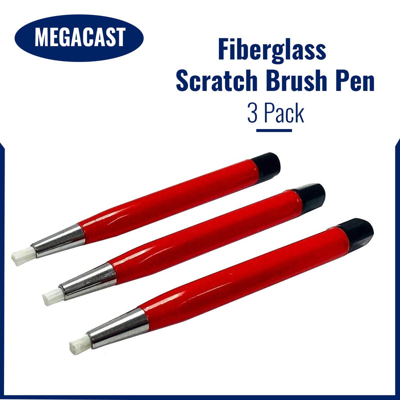 Fiberglass Scratch Brush Pen - 3 Pack - Jewelry, Watch, Coin Cleaning, Electronic Applications, Removing Rust and Corrosion