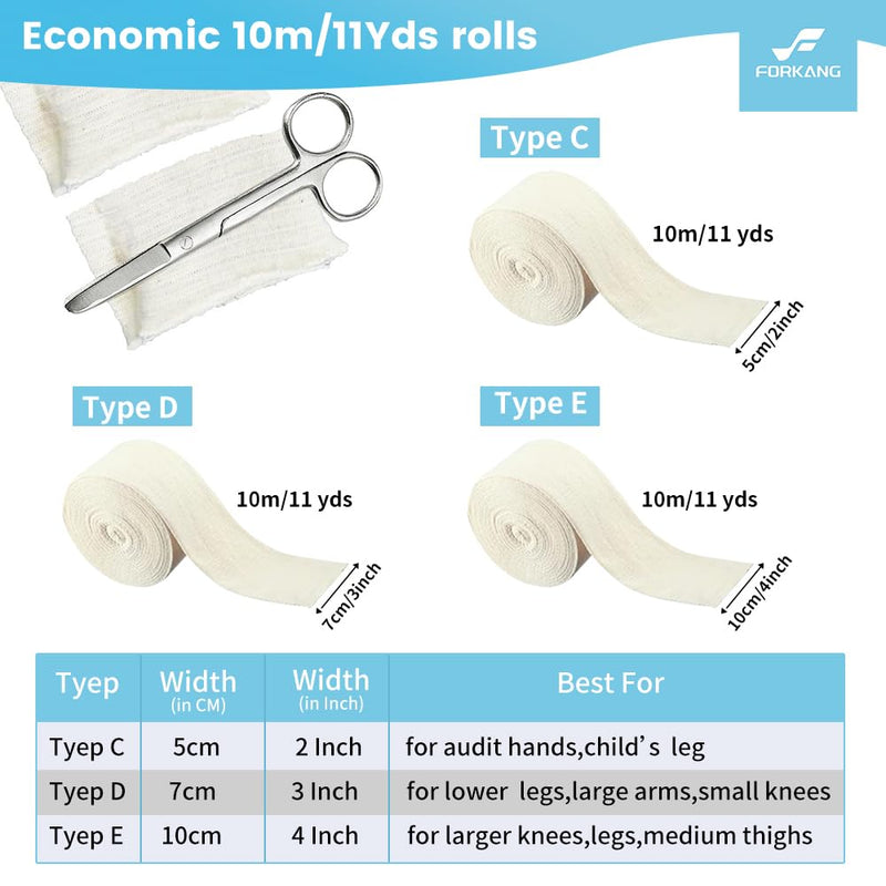 Tubular Bandages Cotton Elastic Support Bandage Size E Washable Compression Bandage Compression Wrap Roll Stockinette Tubing for Legs4''X11 Yards 4''X11 yard