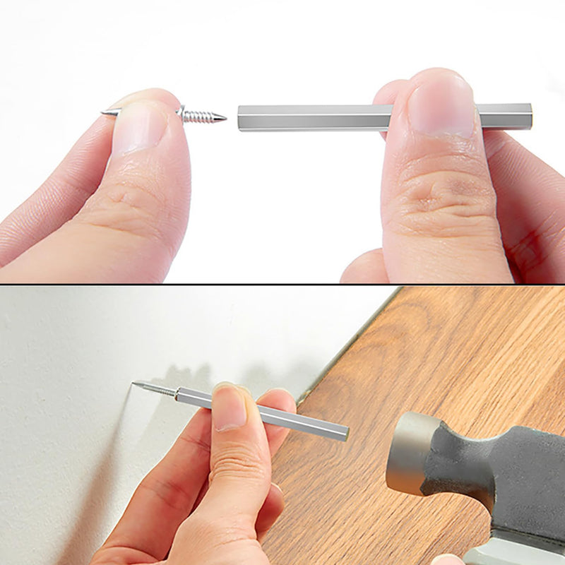 200Pcs Double-Head Skirting Thread Seamless Nail, Skirting Line Without Marks Nail,Invisible Security Screws,Solid Wood Baseboard Double-Headed Nails,Equipped with Nail Specific Sleeve Tool 200