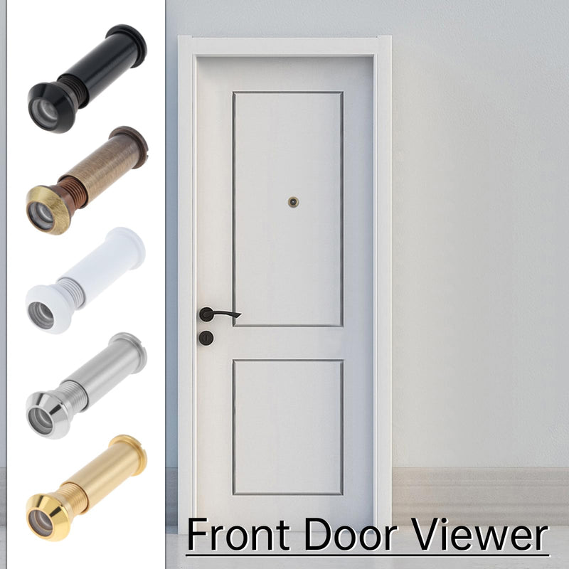 12 MM Door Viewer Peephole,160-Degree Solid Brass Peep Hole wih Drill Bit for 1-3/8" to 2-5/16" Doors,1/2" Door Eye Viewer for Home Office Hotel (Black) Black
