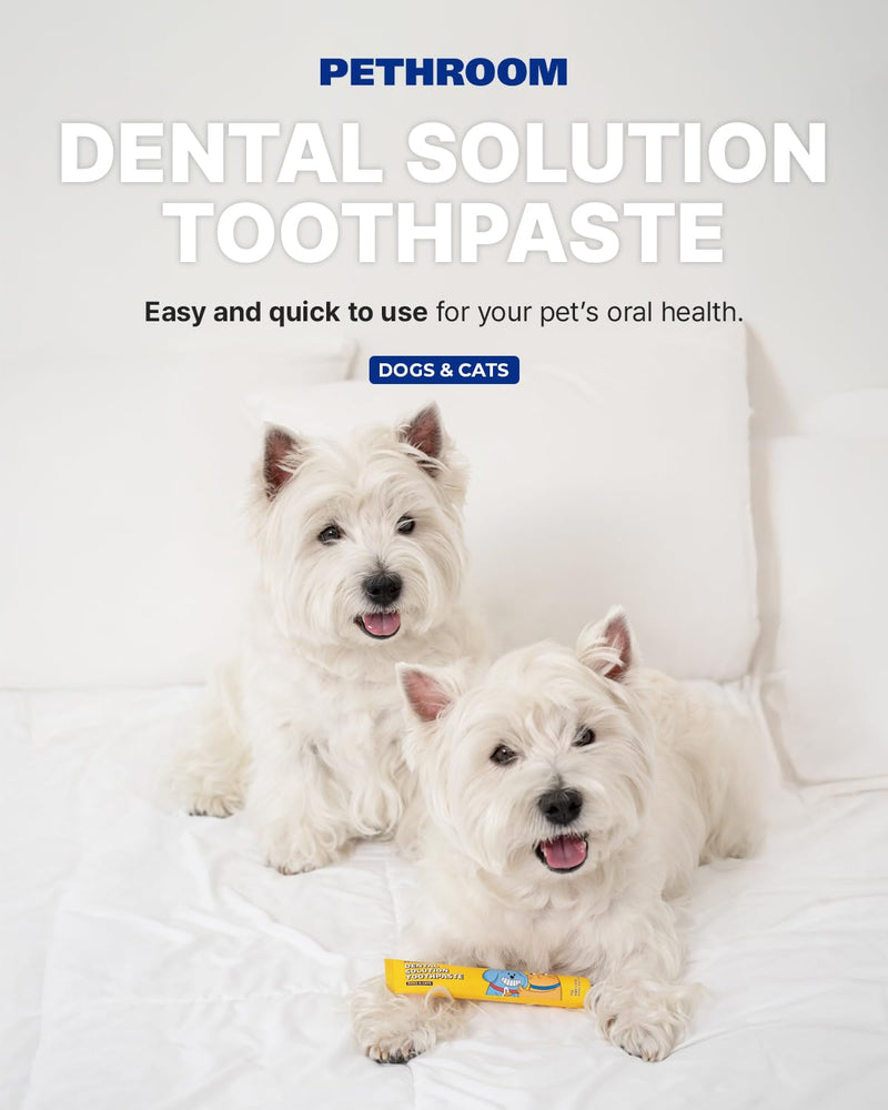 PETHROOM Dog & Cat Dental Kit for Daily Care – Enzymatic Toothpaste & Soft Bristle Toothbrush (Medium), Plaque & Tartar Control, EWG Verified, Fresh Breath, Melon Flavor, 2.1 oz