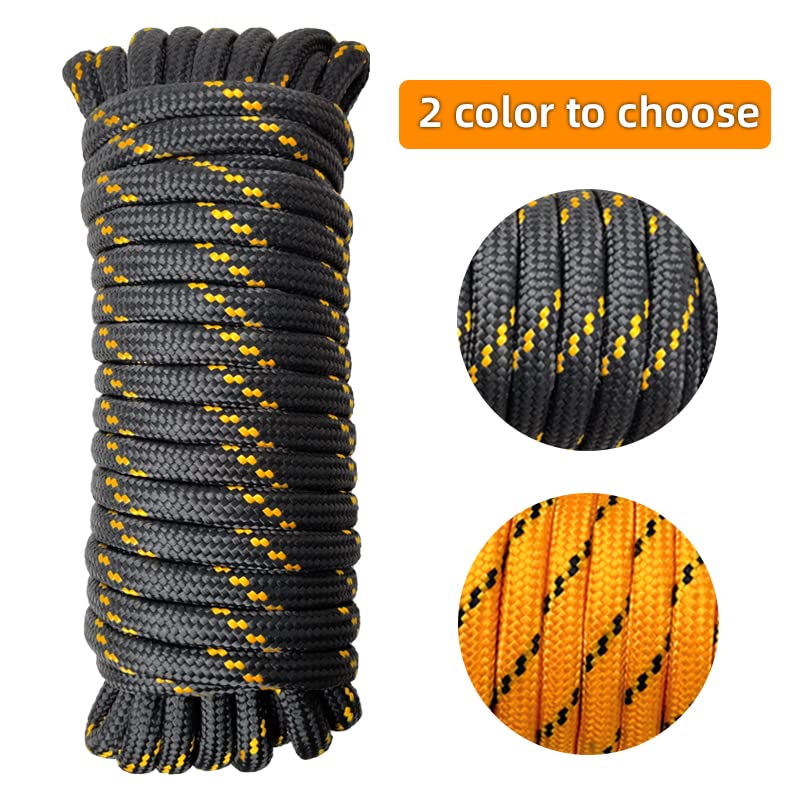 Diamond Braided Polypropylene Rope Nylon Rope Mix Thick Heavy Duty Ropes 1/2 inch 50ft High Strength Rope Perfect for Clothesrope Camping Hiking and Other Outdoor Activities Black 50ft Black 1/2'' 50ft
