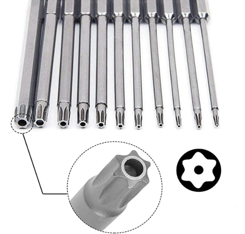 11-Piece Shark Vacuum Screwdriver Security Bit Set, S2 Steel Magnetic Security Screwdriver Set 3 Inch Star Driver Bit Set Screwdriver for Shark Vacuum T6-T40 (75mm Length) 75mm Length