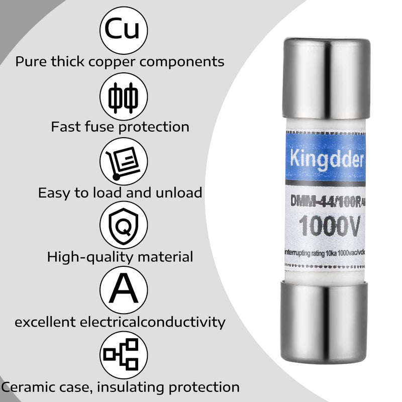 Kingdder Digital Multimeter Fuse DMM-44/100 440MA 1000V DMM Replacement Fast Acting DMM Replacement Agent Fuse 10 x 35 mm, 3/8 Inch x 1-1/2 Inch(10 Pcs)