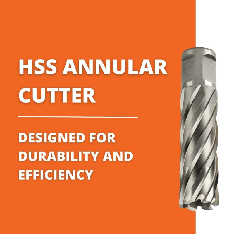 Slugger by Fein HSS Annular Cutter with Pilot Pin, 9/16" Dia, 2" Depth | 3/4" Straight Shank, Enhanced Cutting Geometry for Precision Drilling, High-Durability Steel, 63134143042