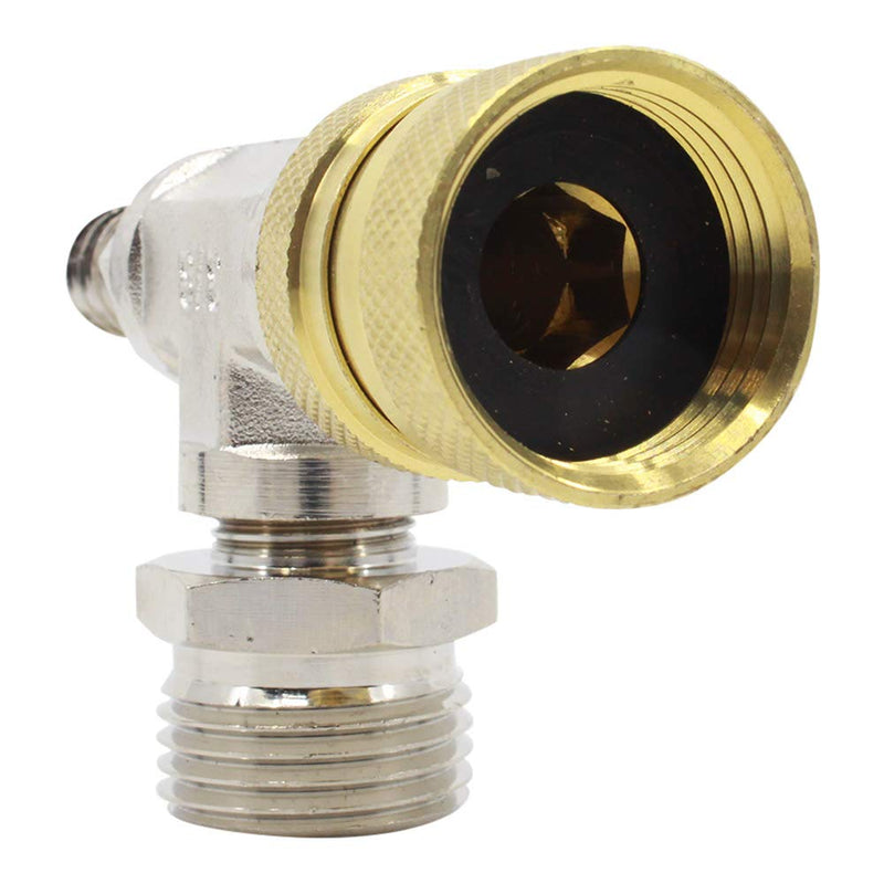 Brass Faucet Adapter – Bleeder T, Garden Hose Threads, Water Flow Tee for Blend Centers, Mop Buckets & Spray Bottles, Portable Water Supply