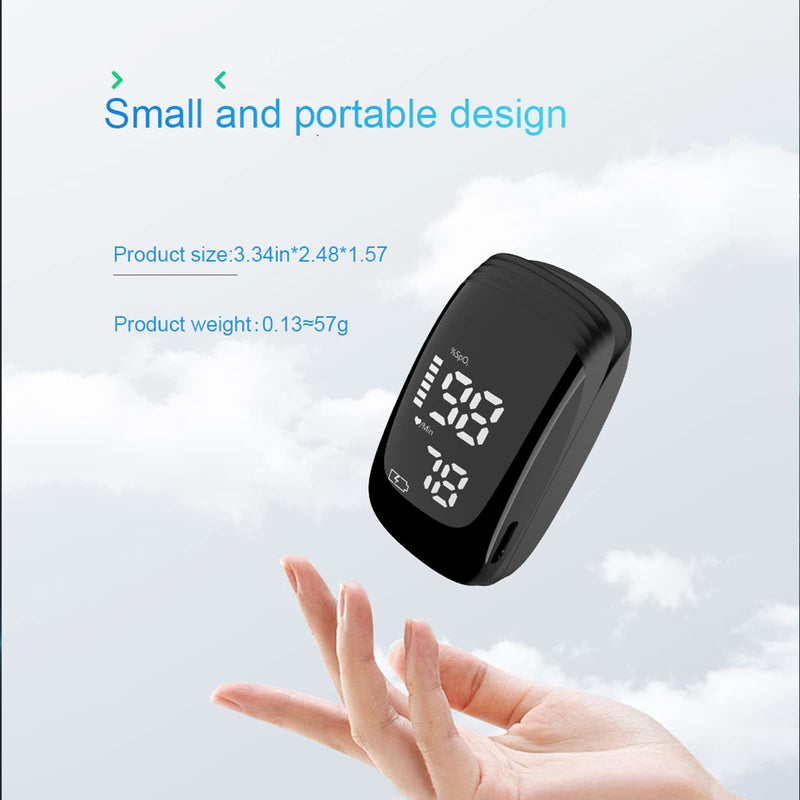 Rechargeable Pulse Oximeter Fingertip - Blood Oxygen Saturation Monitor With Accurate Fast SpO2 Reading (Black)