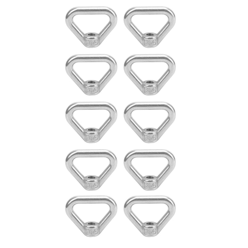 10pcs Lifting Eye Nut, M8 Lifting Eye Threaded Nut 304 Stainless Steel Triangle Ring Fastener Silver
