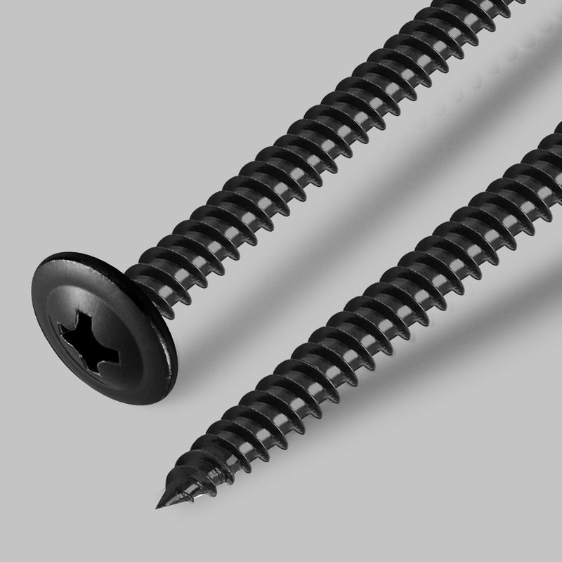 #8 x 2 Inch Wood Screws Phillips Modified Truss Head Stainelss Steel 410 Self Tapping Metal Screws,Black Zinc Plated(0.5Ib,50Pcs) 8 x 2" 0.5lb Box