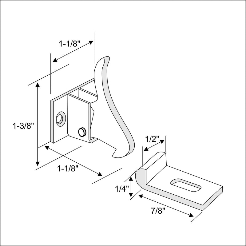Rok Hardware Extra Heavy Duty Elbow Latch Cabinet Door/Window Catch with Screws (1, Nickel) 1
