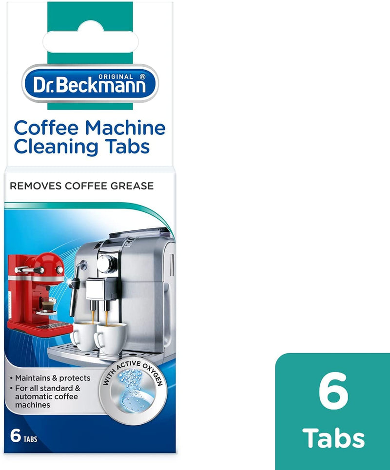 Dr. Beckmann Coffee Machine Cleaning Tabs | Removes coffee grease & oil | 6 tabs