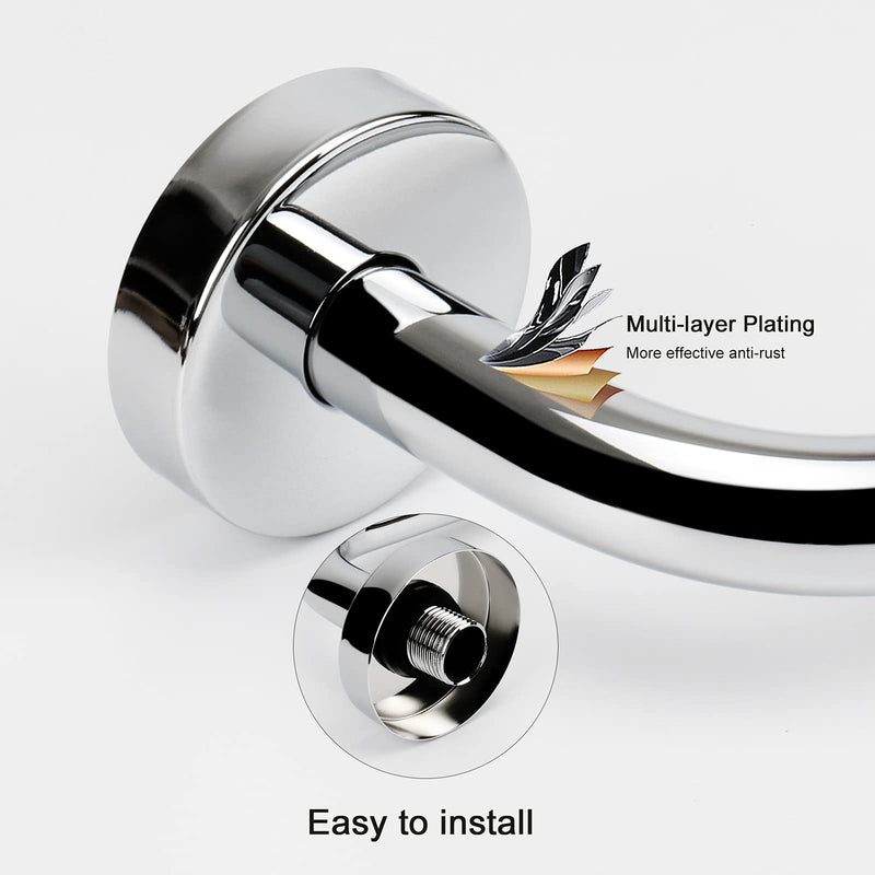 NearMoon S Shaped Shower Head Riser Pipe, Shower Head Extender Arm with Flange, Standard 1/2" Connection- Bathroom Accessory, 12 Inch (1 Pack, Chrome)