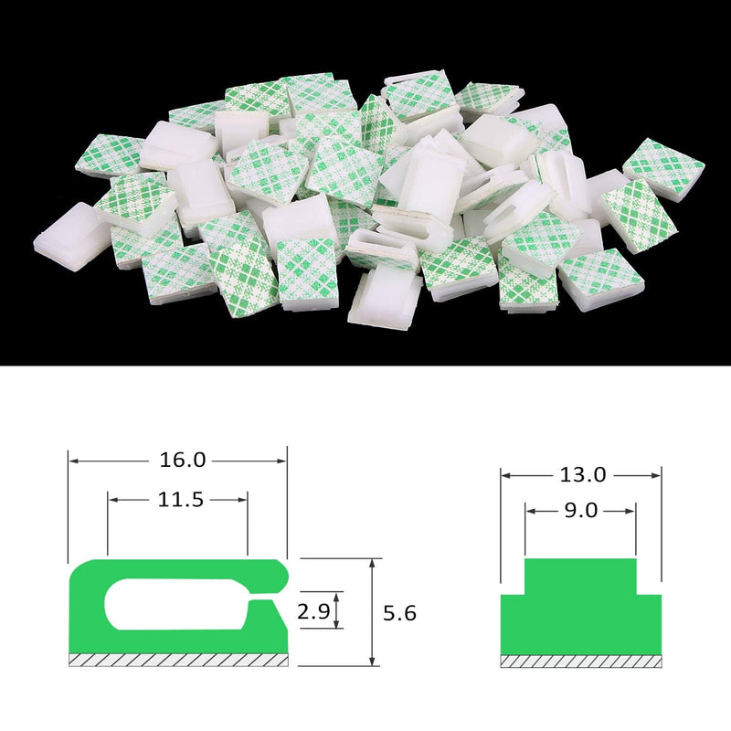 80 PCS Light Strip Mounting Clips White Self Adhesive Led Light Fasteners Mounting Holder Cable Clamp Organizer for 10mm Light Strip (10 mm) 10 mm
