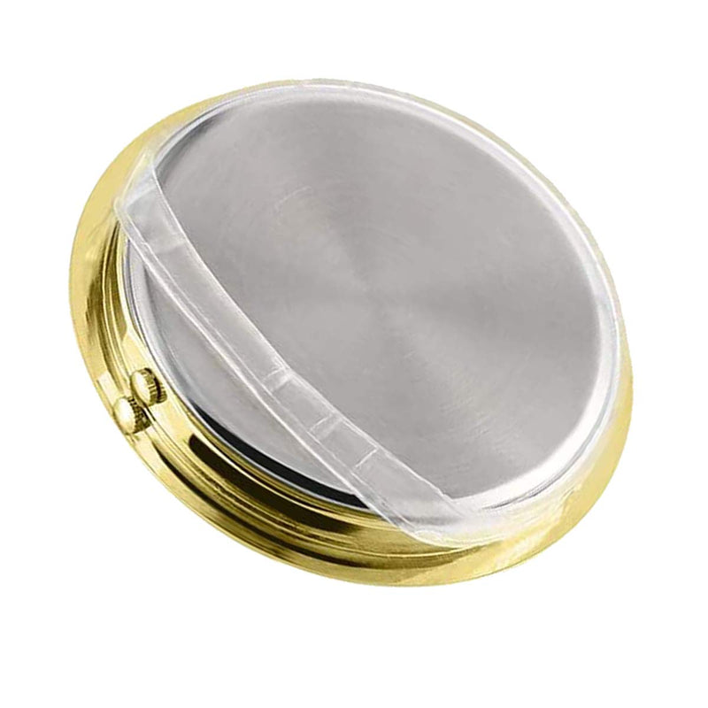 HILLHOME Mini Clock Insert 1-1/2 Inch (37 mm) Round Quartz Movement Miniature Clock White Face Gold Tone Bezel Roman Numerals Fit 35 mm Diameter Hole 1 7/16 Inch/37mm