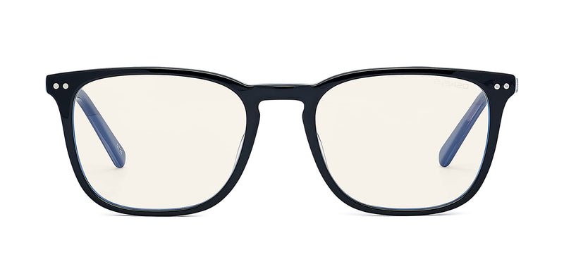 Bollé Safety - WELLINGTON, Blue Light Blocking Safety Glasses, Acetate, PC lenses Shiny Black One Size Plano