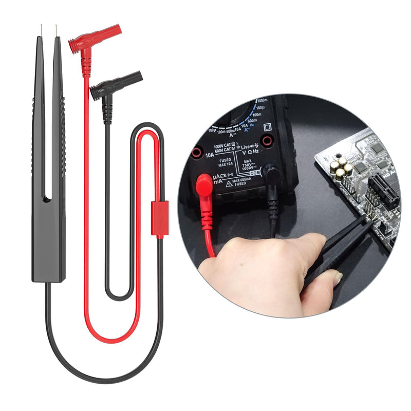 Goupchn Multimeter Test Leads Kit 21PCS Digital Electrical Testing Probes Set with Alligator Clips SMD IC Test Hook Clips Test Tweezer Replaceable Precision Sharp Probes