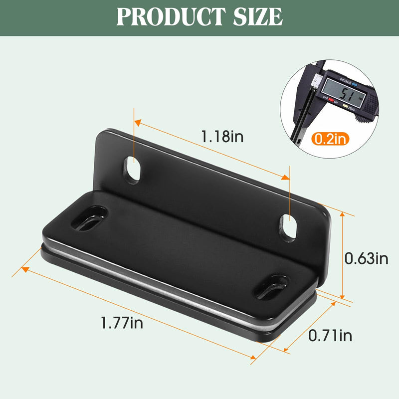 Ultra Thin Cabinet Door Magnets Catch,Magnetic Door Catch,Cabinet Latch Magnetic Closures for Kitchen Closet and Cupboard Wardrobe (Black Magnetic 4P) Black Magnetic 4P