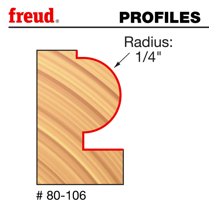 Freud 80-106: 1/4" Radius Traditional Beading Bit with 1/4" Shank