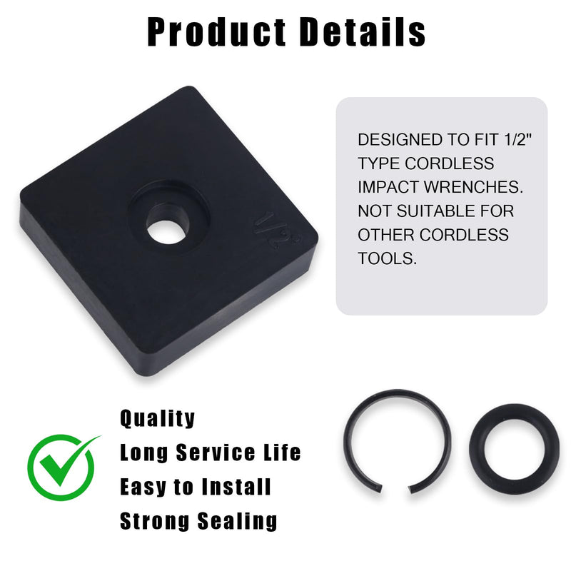 12 Sets 1/2” Impact Retaining Ring Clip, Impact Friction Rings with O-Ring Anvil Install Tool for Electric & Pneumatic Type Wrench
