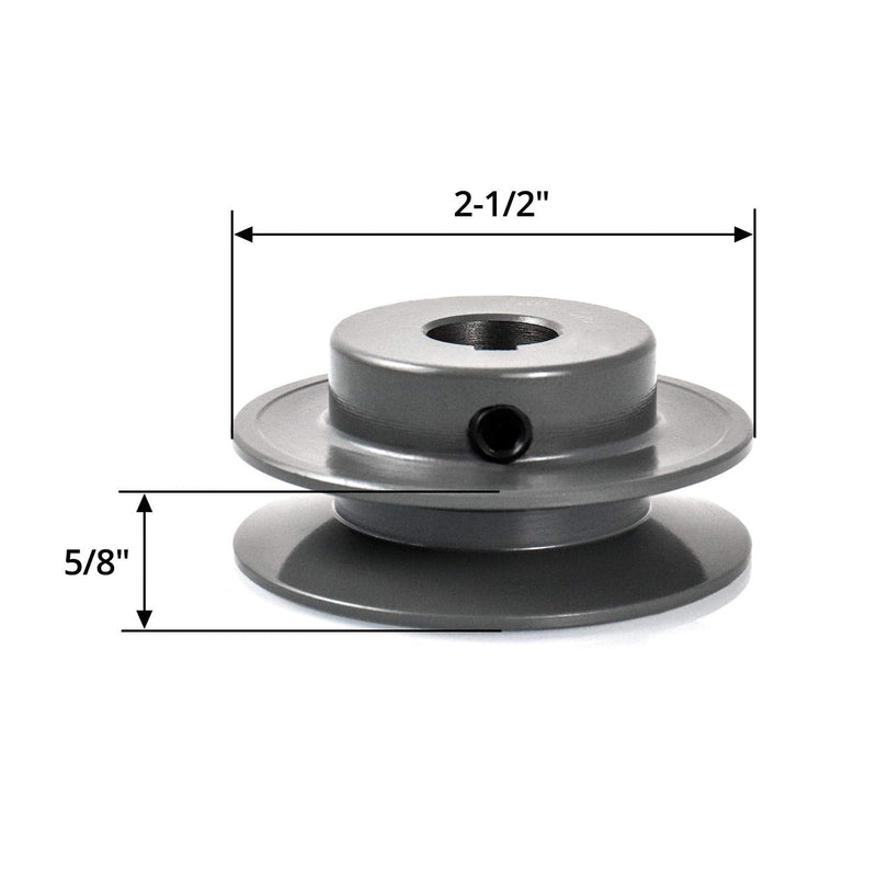 QWORK Single Groove Web Sheaves, 2-1/2"OD 5/8"Bore V-Belt Sheave for V-Belt