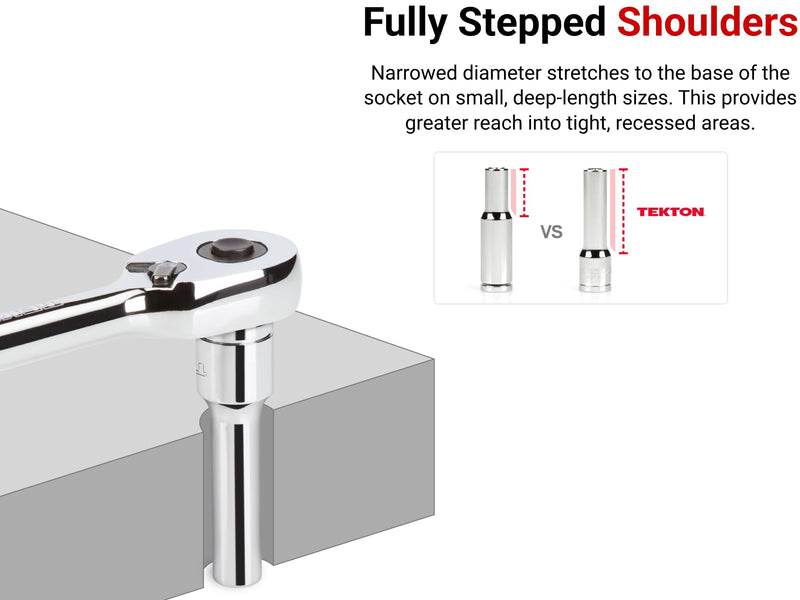 TEKTON 3/8 Inch Drive x 24 mm Deep 12-Point Socket | SHD13324