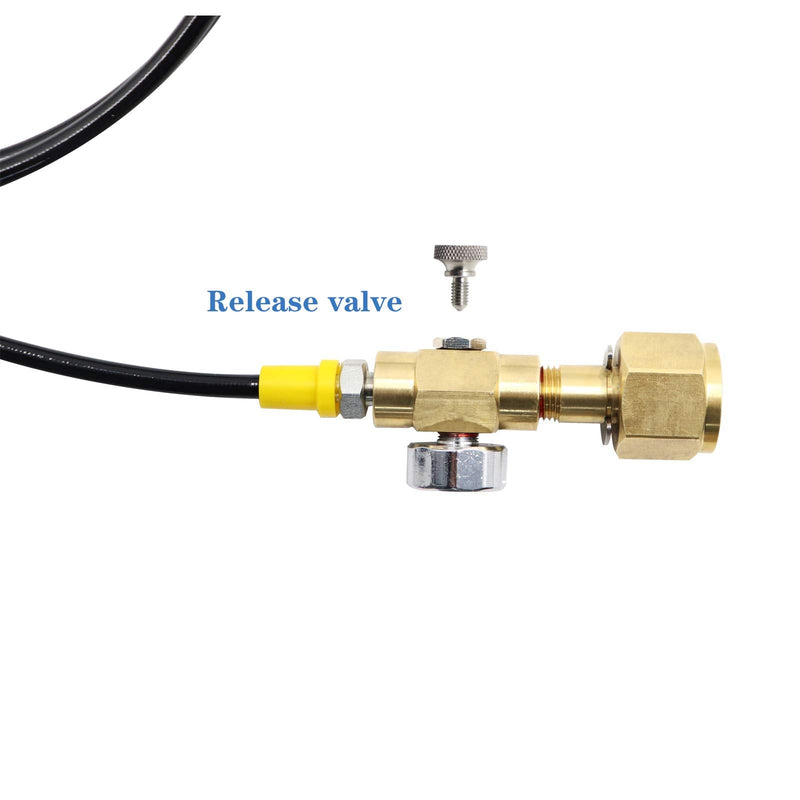 Upgrade CGA320 to TR21-4 Soda maker Co2 Tank Cylinder Direct Adapter with 60 inches High-Pressure Hose, Soda Maker direct Connector for Soda Club (Gauge and bleed valve) adapte with fizzi/onetouch/jet