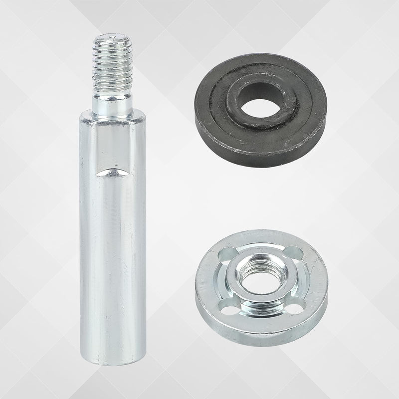 Angle Grinder Extension Rod, M10 Thread Polishing Machine Adapter Lever with 2 Pressure Plates Nut Angle Grinder Extension Shaft for 100 Type Angle Grinder & Polisher Attachments