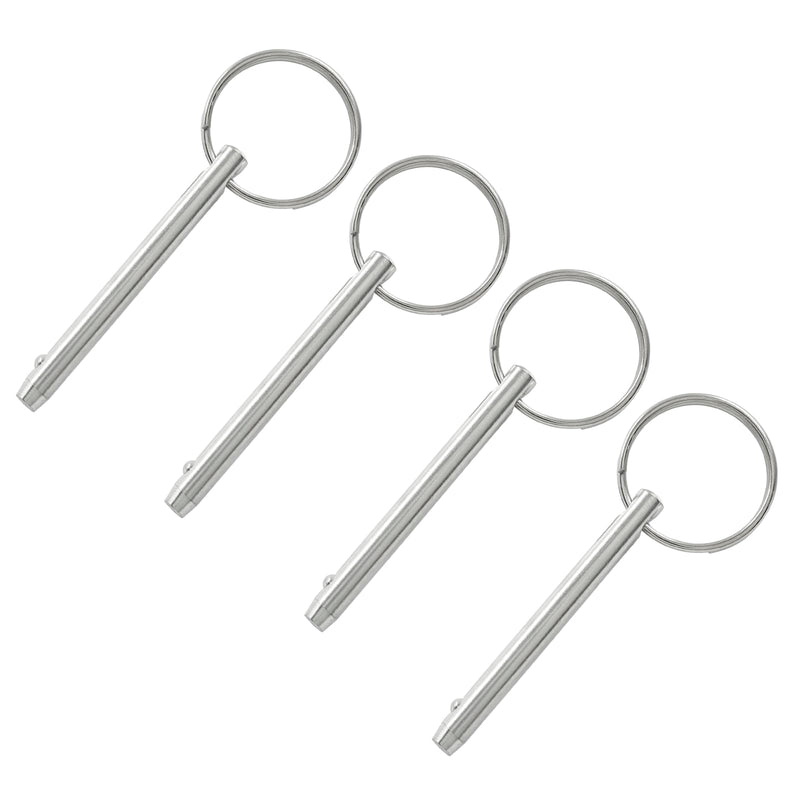 4pcs Quick Release Pin, 3/16" (4.8mm) Diameter, Usable Length 1-1/2", Overall Length 2", 316 Stainless Steel Bimini Top Pins for Boat Marine Hardware 3/16"D x 1-1/2"L 4