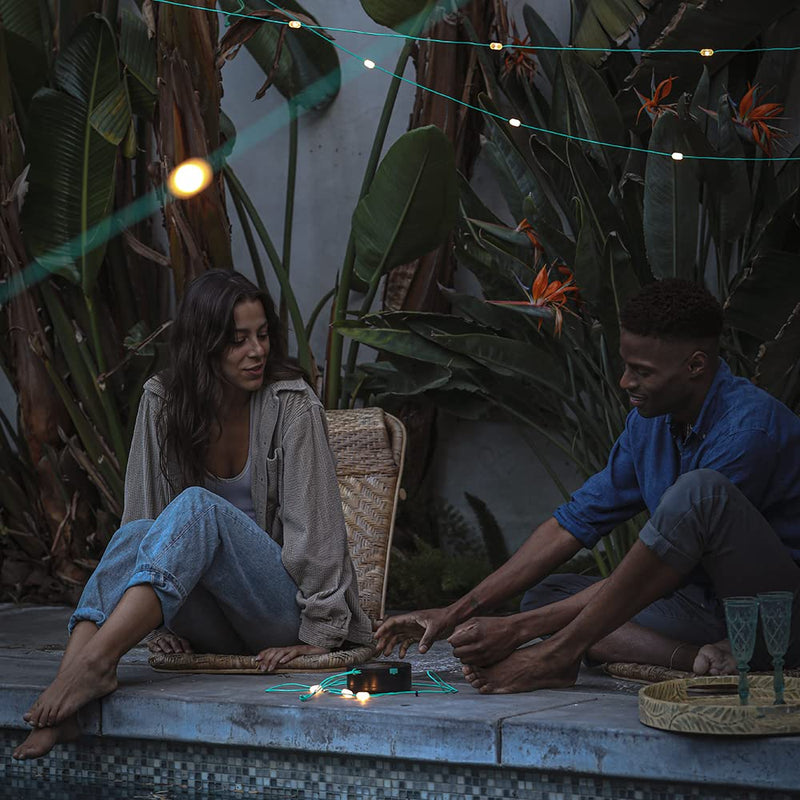 MPOWERD Luci Solar String Lights: Rechargeable via Solar and USB, Power Bank for Mobile Charging, 18’ or 44’, Waterproof, Lasts Up to 40 hrs, Up to 140 Lumens LEDs, Camping, Indoor/Outdoor Decorating Luci String: 18' Warm White + USB-A Charging
