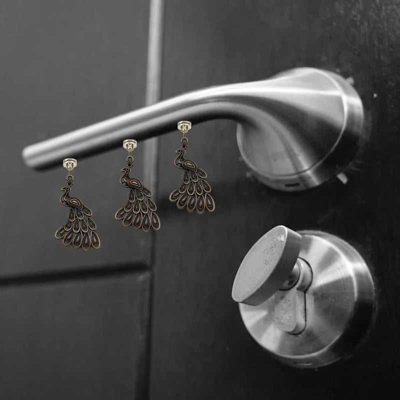 Brass Hinge Head Home Decoration Peacock,Magnetic Hinge Dropper Hanging,Magnetic Hinge Head Toppers,Door Hinge Pin Topper (Brass) Brass