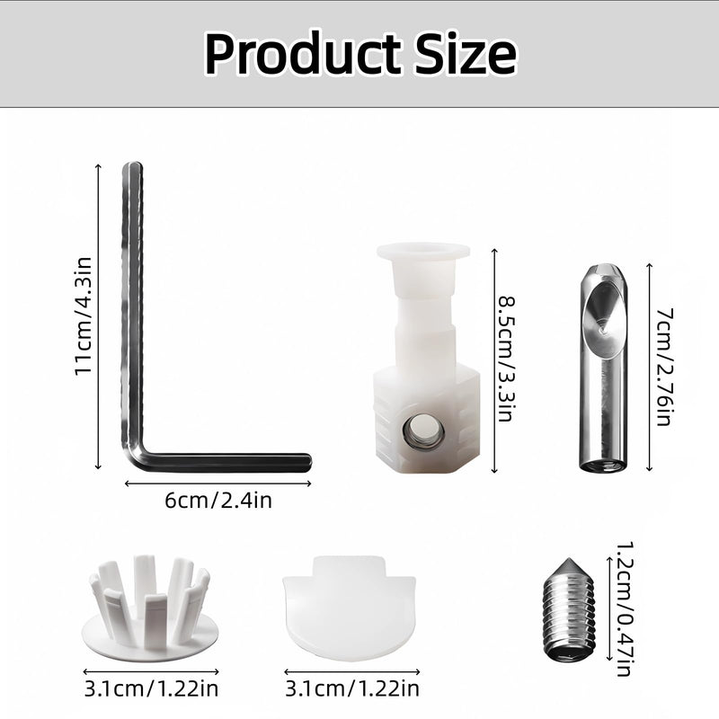 1 Pair Toilet Fixing Kit Universal Back to Wall Toilet Fixing Bolts Kits for Wall Hung Toilet, Toilet Lid Screws Top Fixing Hinges Bathroom Repair Fixings Bracket and Screws for Floor Bathroom Toilet