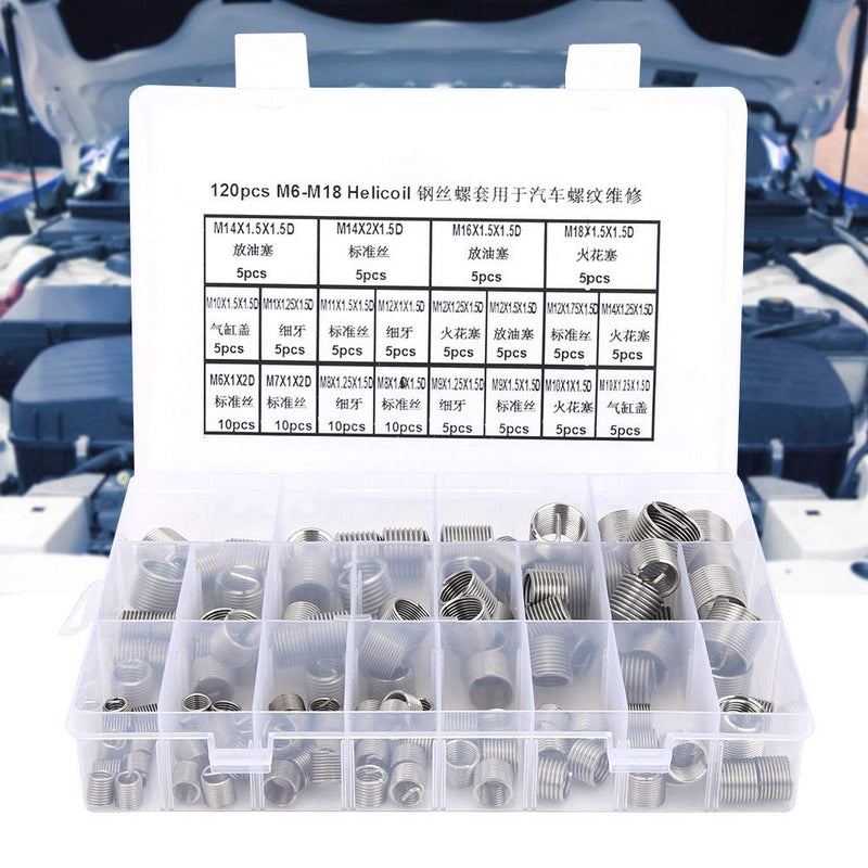 Thread Repair Tool, 300 Pcsset M6- Stainless Steel Metric Thread Repair Insert Kit Hardware Parts for Car Thread Repair, Tapping Inserts